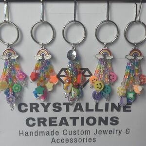 Colorful Beaded Keychains with Charms